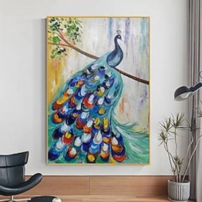 Mintura Handmade Abstract Animal Peacock Oil Paintings On Canvas Wall Art Decoration Modern Picture For Home Decor Rolled Frameless Unstretched Painting Lightinthebox Mintura Handmade Abstract Animal Peacock Oil Paintings On Canvas Wall Art Decoration Modern Picture For Home Decor Rolled Frameless Unstretched Painting Lightinthebox