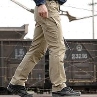 Men's Cargo Pants Cargo Trousers Tactical Pants Pocket Plain Comfort Breathable Outdoor Daily Going out Fashion Casual Khaki Lightinthebox - thumbnail