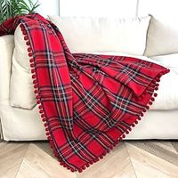 Christmas Day Nordic Style Knitted  Fleece Blanket for Sofa Bed Travel | Red Black Tartan Plaid Pattern Checkered Home Decor Decorative Throw Blankets | Warm Cozy Christmas Blanket | Lightinthebox - thumbnail