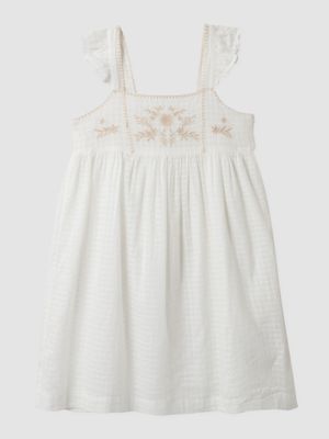 Toddler Sleeveless Embroidered Yoke Dress Toddler Sleeveless Embroidered Yoke Dress