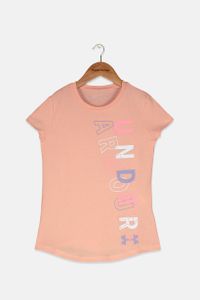 Kids Girls Live Graphic Wordmark Tee  Peach