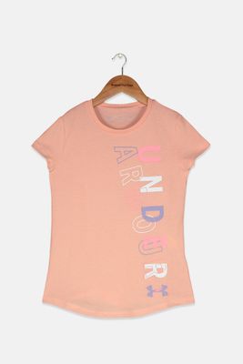 Kids Girls Live Graphic Wordmark Tee  Peach