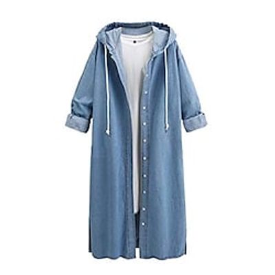 Women's Denim Jacket Solid Color Casual Drawstring Fall Coat Regular Causal Long Sleeve 416 Light Blue Daily Lightinthebox Women's Denim Jacket Solid Color Casual Drawstring Fall Coat Regular Causal Long Sleeve 416 Light Blue Daily Lightinthebox