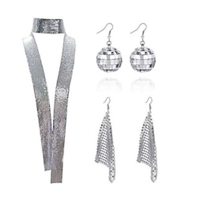 70s disco Fashionable Nightclub Earrings Metal Sequins Tassel Earrings Creative New Square Long Necklace Set Lightinthebox 70s disco Fashionable Nightclub Earrings Metal Sequins Tassel Earrings Creative New Square Long Necklace Set Lightinthebox
