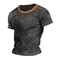 Men's T shirt Tee Plain  Solid Crew Neck Street Vacation Short Sleeves Clothing Apparel Basic Designer Modern Contemporary Lightinthebox - thumbnail