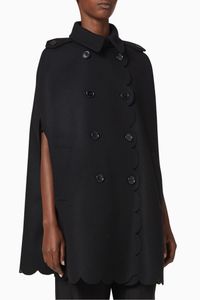 Scallop Cashmere Wool Cape