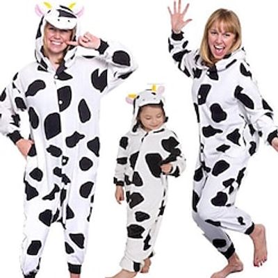 Kid's Adults' Kigurumi Pajamas Nightwear Onesie Pajamas Animal Cartoon Onesie Pajamas Funny Costume Flannel Cosplay For Men and Women Boys and Girls Carnival Animal Sleepwear Cartoon Lightinthebox