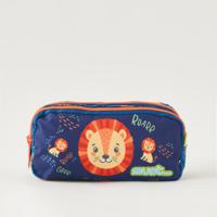 Must Lion Print Pencil Case with Zip Closure