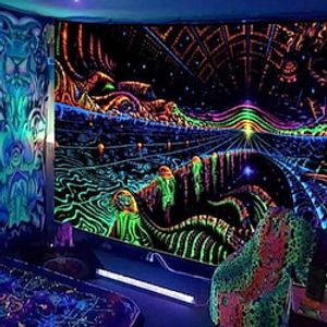 Blacklight UV ReacTapestry Wall Hanging Magic Color Hanging Cloth Home Decoration Background Cloth 230180CM miniinthebox