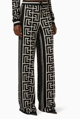 Wide Pants in Monogram Wool Wide Pants in Monogram Wool