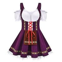 Carnival Oktoberfest Beer Costume Dress Dirndl Trachtenkleider Oktoberfest  Beer Dresses Cosplay Bavarian Wiesn Women's Traditional Style Cloth Dress Apron Lightinthebox - thumbnail