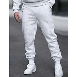 Men's Sweatpants Joggers Pocket Drawstring Elastic Waist Plain Comfort Breathable Outdoor Daily Going out Fashion Casual White Lightinthebox