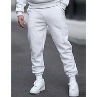 Men's Sweatpants Joggers Pocket Drawstring Elastic Waist Plain Comfort Breathable Outdoor Daily Going out Fashion Casual White Lightinthebox - thumbnail