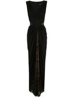 Tadashi Shoji lace draped evening dress - Black - thumbnail