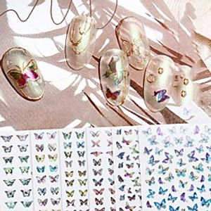 5pcsset Butterfly Nail Stickers 3D Simulation Laser Butterfly Stickers Ins 3D Stickers Waterproof Cute Butterfly Nail Stickers Nails Art Nail Decoration Manicure Lightinthebox