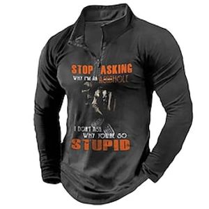 Men's Zip Up Sweatshirt Pullover Black Half Zip Skull Letter Graphic Prints Zipper Print Daily Sports 3D Print Basic Designer Casual Spring   Fall Clothing Apparel Hoodies Sweatshirts  Long Sleeve miniinthebox