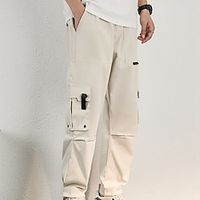 Men's Cargo Pants Trousers Workout Pants Casual Pants Drawstring Elastic Waist Multi Pocket Plain Comfort Outdoor Daily Going out Sports Fashion Black Apricot Lightinthebox - thumbnail