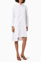 Asymmetric Panelled Shirt Dress in Cotton - thumbnail