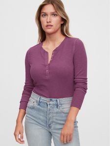 Ribbed Henley T-Shirt