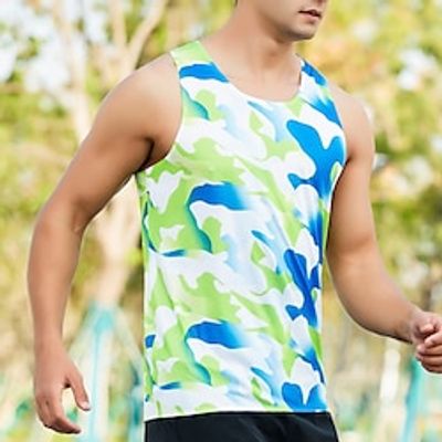 Men's GYM Tank Fitness Tank Basketball Shirt Men Tops Tank Crew Neck Sleeveless Sports  Outdoor Vacation Going out Casual Daily Gym Quick dry Breathable Soft Pattern Pink Blue Activewear Fashion Lightinthebox