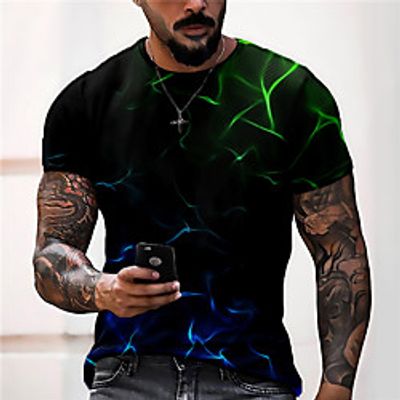 Men's Unisex Tee T shirt Shirt 3D Print Graphic Prints Streamer Print Short Sleeve Daily Tops Casual Designer Big and Tall Black miniinthebox