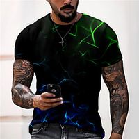 Men's Unisex Tee T shirt Shirt 3D Print Graphic Prints Streamer Print Short Sleeve Daily Tops Casual Designer Big and Tall Black miniinthebox - thumbnail