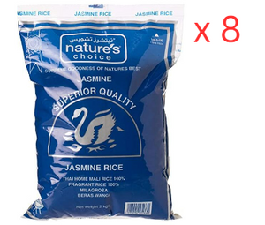 Natures Choice Thai Jasmine Rice, 2 kg Pack Of 8 (UAE Delivery Only)