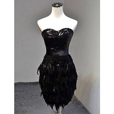 Women's Black Swan Ballerina Dancer Performance Dancing Dress Tiered Tutu Gown Cute Party Tulle Feather Gray Black Dress miniinthebox