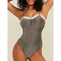 Gilding Lace Trim One Piece Swimsuit Lightinthebox