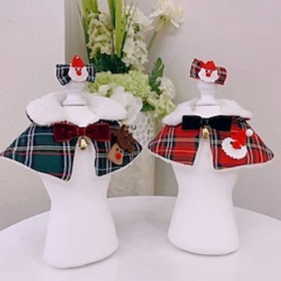 Dog Christmas Outfit Pet Christmas Scarf New Autumn and Winter Clothing New Year Cat Dog Shawl Neck Teddy Bear Little Dog Cloak Lightinthebox