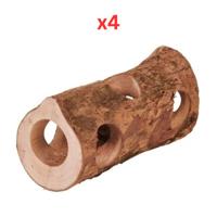 Trixie Wood Tube Tunnel For Small Pets Brown 6X20cm (Pack of 4)