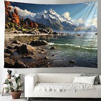 White Snow Mountain Hanging Tapestry Wall Art Xmas Large Tapestry Mural Decor Photograph Backdrop Blanket Curtain Home Bedroom Living Room Decoration miniinthebox - thumbnail