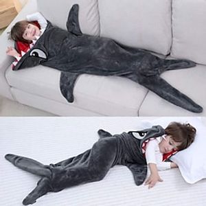 Adults' Nightwear Wearable Blanket Hoodie Shark Character Onesie Pajamas Flannel Cosplay For Men and Women Carnival Animal Sleepwear Cartoon Festival  Holiday Costumes Lightinthebox