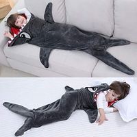 Adults' Nightwear Wearable Blanket Hoodie Shark Character Onesie Pajamas Flannel Cosplay For Men and Women Carnival Animal Sleepwear Cartoon Festival  Holiday Costumes Lightinthebox - thumbnail