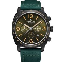 Tornado Men's Chronograph Green Dial Watch - T9102-BLHH
