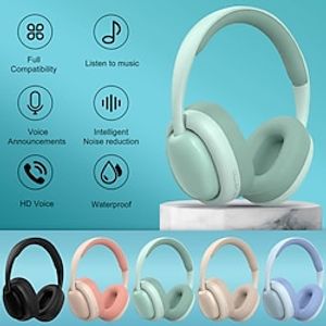 Wireless Headphones Over Ear Stereo Bluetooth Headphone HIFI Headset Wireless Heavy Bass Game Sports Earphone TF/AUX Music Player with MIC/Radio for Gifts miniinthebox