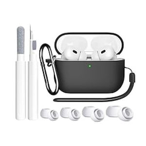 4 in 1 for AirPods Pro 2nd1st Generation Case Cover 20222019 with Cleaner kitReplacement Eartips(XSSML)Soft Silicone AirPod Pro Case with Keychain and Lanyard Lightinthebox