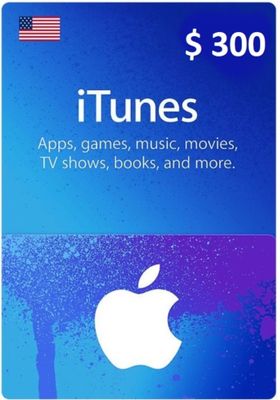 $300 USA Apple iTunes Gift Card (Instant E-mail Delivery)
