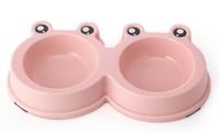 Pets Club Frog Shaped Double Bowl Pink Small For Cat & Dog 98ML - 27.8X15.5X4Cm