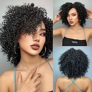 HAIRCUBE BlackWineOmbre Brown Lace Front Wig Long Culy L Part Kanekalon Lace Wig With Baby Hair for Black Woman 180% Density Lightinthebox