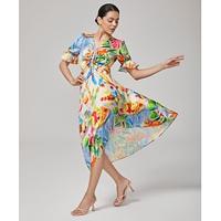 Fruit Floral Cinched Waist Dress