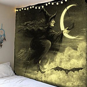 Tapestry Print Halloween Witch Moon Carpet Home Decoration Night Moon Hippie Tapestry Wall Tapestry Decoration miniinthebox
