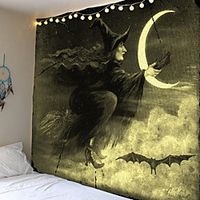 Tapestry Print Halloween Witch Moon Carpet Home Decoration Night Moon Hippie Tapestry Wall Tapestry Decoration miniinthebox - thumbnail