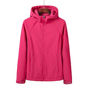 Women's Hiking Softshell Jacket Hoodie Jacket Fleece Jacket Winter Outdoor Thermal Warm Windproof Fleece Lining Quick Dry Winter Jacket Coat Top Fishing Climbing Running Women's rose red Women's Lightinthebox
