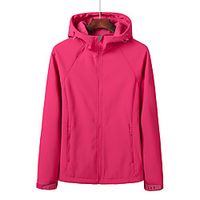 Women's Hiking Softshell Jacket Hoodie Jacket Fleece Jacket Winter Outdoor Thermal Warm Windproof Fleece Lining Quick Dry Winter Jacket Coat Top Fishing Climbing Running Women's rose red Women's Lightinthebox - thumbnail