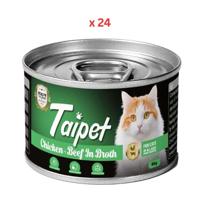 Taipet Cat Canned Wet Food Chicken & Beef in Broth-85g Pack Of 24