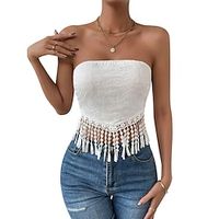 Tube Top Women's White Yellow Pink Floral Tassel Street Daily Fashion S Lightinthebox Tube Top Women's White Yellow Pink Floral Tassel Street Daily Fashion S Lightinthebox