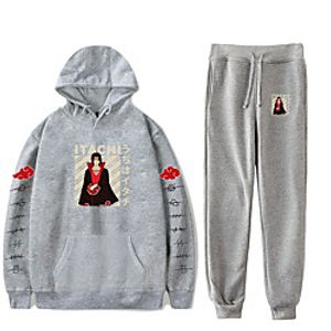 Inspired by Naruto Cosplay Akatsuki Uchiha Itachi Pants Outfits Polyester / Cotton Blend Print Printing Harajuku Graphic Pants For Women's / Men's / Hoodie / Hoodie miniinthebox