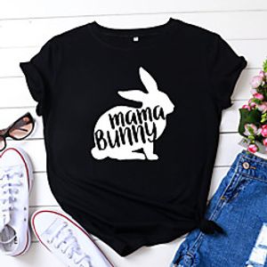 Women's T shirt Graphic Letter Print Round Neck Tops Cotton Basic Basic Top White Black Yellow miniinthebox