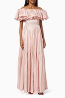 Off-shoulder Tiered Dress with Sequin Embroidery - thumbnail